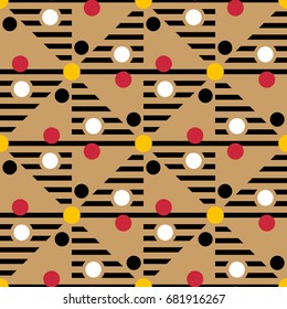Seamless geometric pattern with circles. Vector art.
