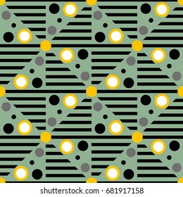 Seamless geometric pattern with circles. Vector art.
