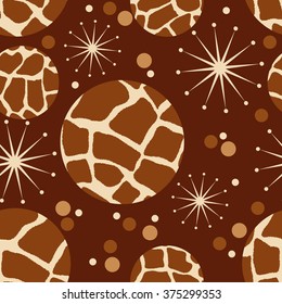 seamless geometric pattern of circles-vector illustration. Giraffe skin background dots.