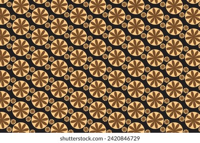 seamless geometric pattern of circular shapes in medieval style