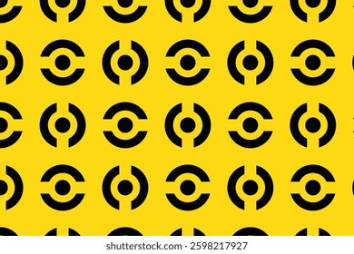 Seamless geometric pattern with circular shapes and horizontal lines. Ideal for digital prints, textiles, wallpapers, and packaging.