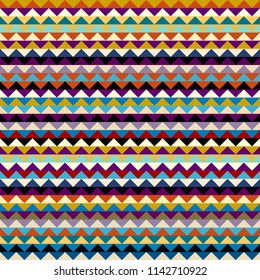 Seamless geometric pattern. Classic chevron pattern in a patchwork collage style. Vector image.