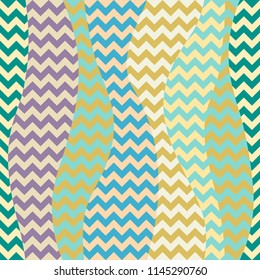 Seamless geometric pattern. Classic chevron pattern in a patchwork collage style. Vector image.