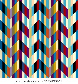 Seamless geometric pattern. Classic chevron pattern with a strips pattern. Vector image.