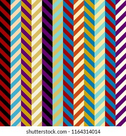 Seamless geometric pattern. Classic chevron pattern in a patchwork collage style. Vector image.