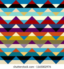 Seamless geometric pattern. Classic chevron pattern with a strips pattern. Vector image.