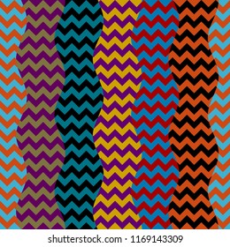 Seamless geometric pattern. Classic chevron pattern in a patchwork collage style. Vector image.