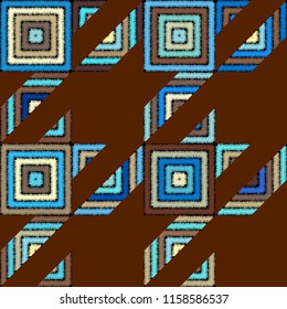 Seamless geometric pattern. Classic Hounds-tooth pattern in a patchwork collage style. Vector image.