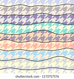 Seamless geometric pattern. Classic Hounds-tooth pattern in a patchwork collage style. Vector image.