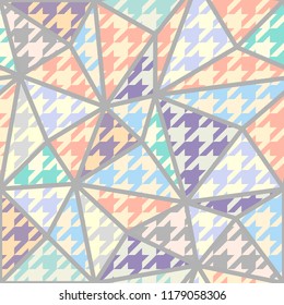 Seamless geometric pattern. Classic Hounds-tooth pattern in a low poly style. Vector image.