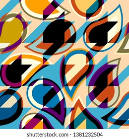 Seamless geometric pattern. Classic Hounds-tooth pattern in a patchwork collage style. Vector image.