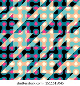 Seamless geometric pattern. Classic Hounds-tooth pattern in a collage style. Vector image.