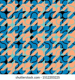 Seamless geometric pattern. Classic Hounds-tooth pattern in collage style. Vector image.