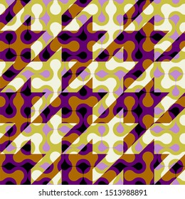 Seamless geometric pattern. Classic Hounds-tooth pattern in collage style. Vector image.