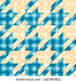 Seamless geometric pattern. Classic Hounds-tooth pattern in collage style. Vector image.