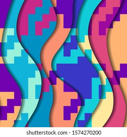 Seamless geometric pattern. Classic Hounds-tooth pattern in a collage style. Vector image.