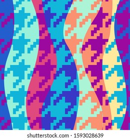 Seamless geometric pattern. Classic Hounds-tooth pattern in a collage style. Vector image.