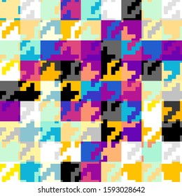 Seamless geometric pattern. Classic Hounds-tooth pattern in a collage style. Vector image.