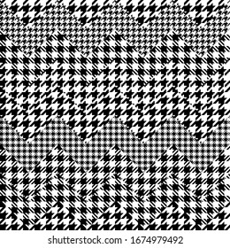 Seamless geometric pattern. Classic Hounds-tooth pattern in patchwork style. Vector image.