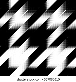 Seamless geometric pattern. Classic Hounds-tooth pattern in abstract halftone style