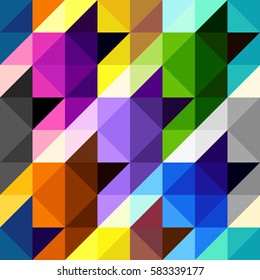 Seamless geometric pattern. Classic Hounds-tooth pattern in a piaxel art and lowpoly style. Colorful houndstooth pattern.