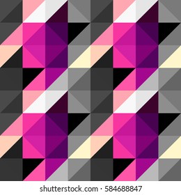 Seamless geometric pattern. Classic Hounds-tooth pattern in a lowpoly style