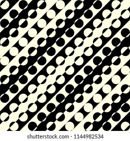 Seamless geometric pattern. Classic polka dot pattern in a patchwork collage style. Vector image.