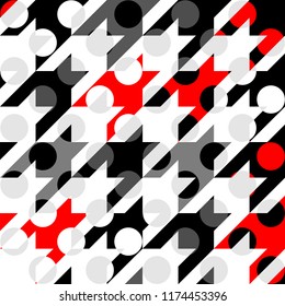 Seamless geometric pattern. Classic polka dot pattern in a patchwork collage style. Vector image.