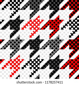Seamless geometric pattern. Classic polka dot pattern in a patchwork collage style. Vector image.