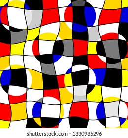 Nahtloses geometrisches Muster. Klassisches Polka-Punktmuster in einem Collage-Stil. Vektorbild.