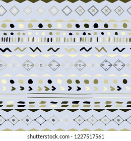 Seamless geometric pattern. Color etnic Hand drawn shapes for fabric design.