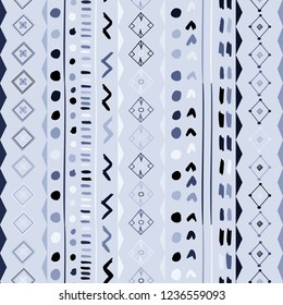 Seamless geometric pattern. Color etnic Hand drawn shapes for fabric design.
