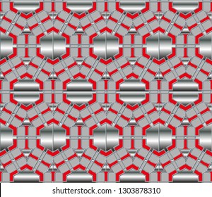 Seamless geometric pattern. With color golden  line ornament. Raster illustration.creative design for different backgrounds.Print for the cover of the book, postcards, t-shirts.Illustration for rugs. 