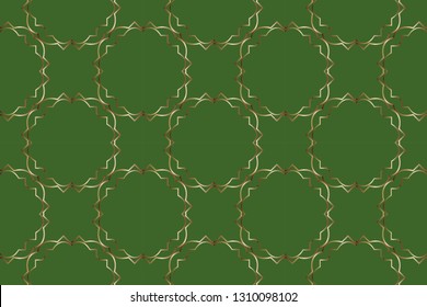 Seamless geometric pattern. With color golden  line ornament. Raster illustration.creative design for different backgrounds.Print for the cover of the book, postcards, t-shirts.Illustration for rugs. 