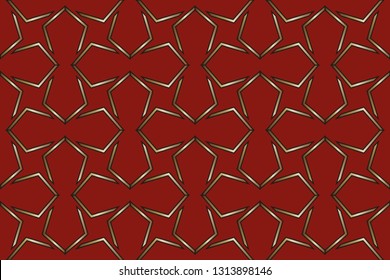Seamless geometric pattern. With color golden  line ornament. Raster illustration.creative design for different backgrounds.Print for the cover of the book, postcards, t-shirts.Illustration for rugs. 