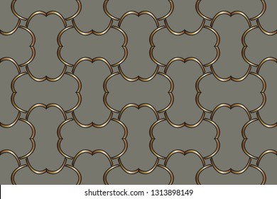 Seamless geometric pattern. With color golden  line ornament. Raster illustration.creative design for different backgrounds.Print for the cover of the book, postcards, t-shirts.Illustration for rugs. 