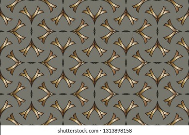 Seamless geometric pattern. With color golden  line ornament. Raster illustration.creative design for different backgrounds.Print for the cover of the book, postcards, t-shirts.Illustration for rugs. 