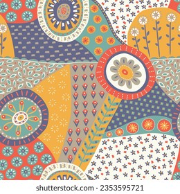 Seamless geometric pattern. Color print.