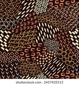 Seamless geometric pattern. Color print.