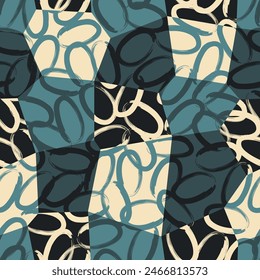 Seamless geometric pattern. Color print.