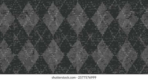 Seamless geometric pattern. Color print. gray black 