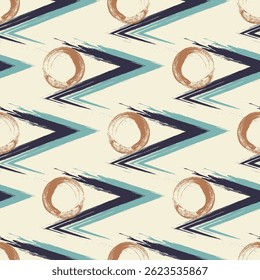 Padrão geométrico contínuo. Impressão colorida.