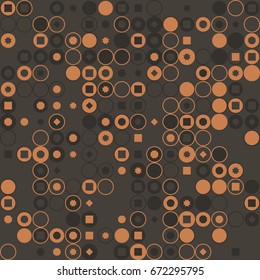 Seamless geometric pattern with colored elements, vector abstract background