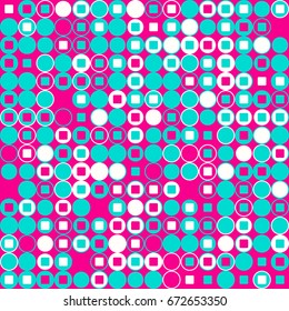 Seamless geometric pattern with colored elements, vector abstract background