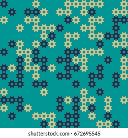 Seamless geometric pattern with colored elements, vector abstract background