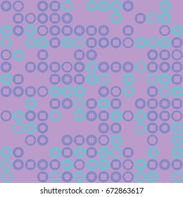 Seamless geometric pattern with colored elements, vector abstract background