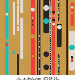 Seamless geometric pattern with colored elements, vector abstract background