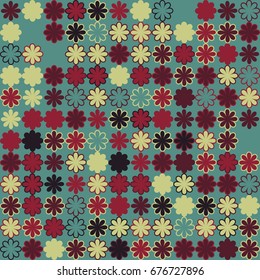 Seamless geometric pattern with colored elements, vector abstract background