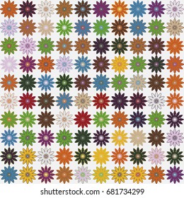 Seamless geometric pattern with colored elements, vector abstract background