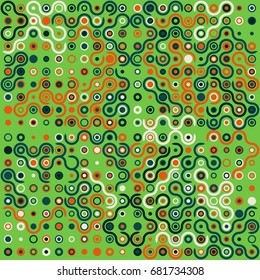Seamless geometric pattern with colored elements, vector abstract background